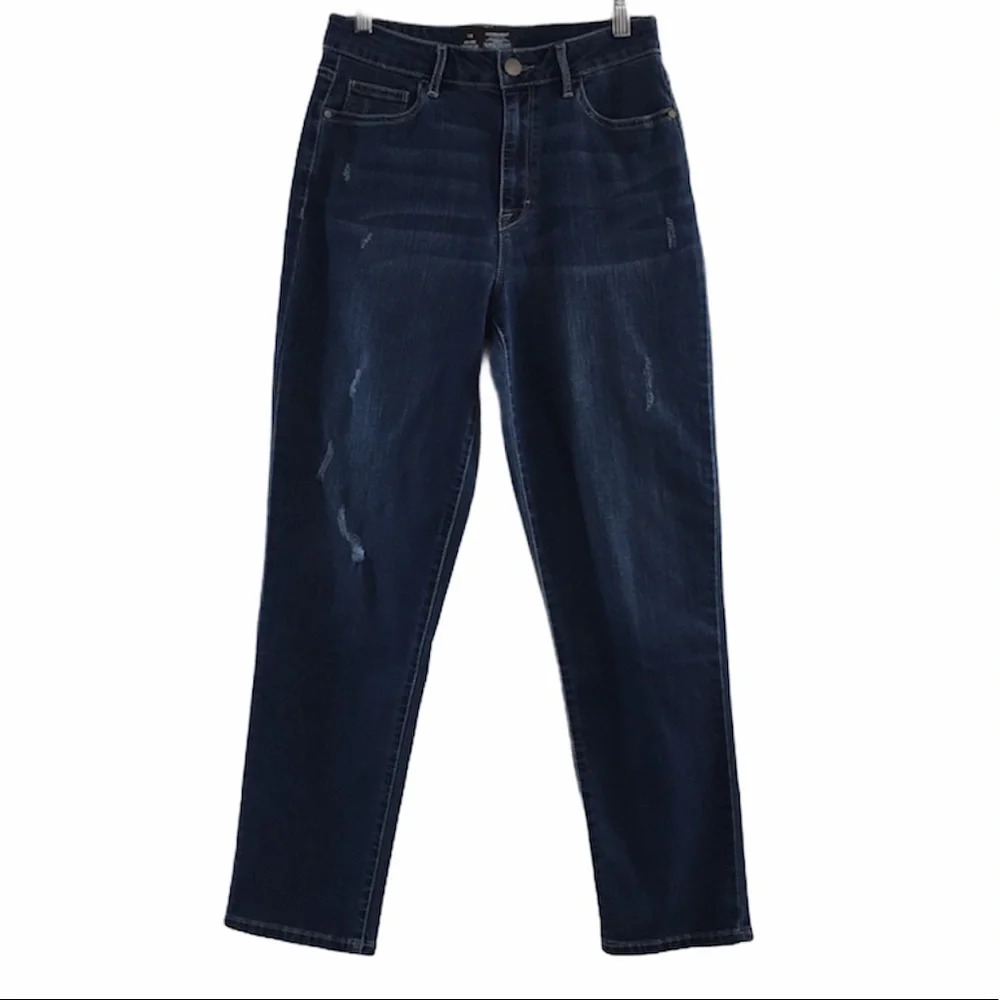 Permanent High Rise Straight Leg Denim‎ Jeans
